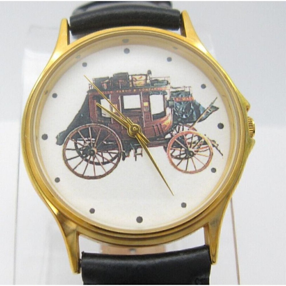 Women's Sweda Horse Carriage Quartz‎ WR Analog Dial Causal Round Watch (F98)